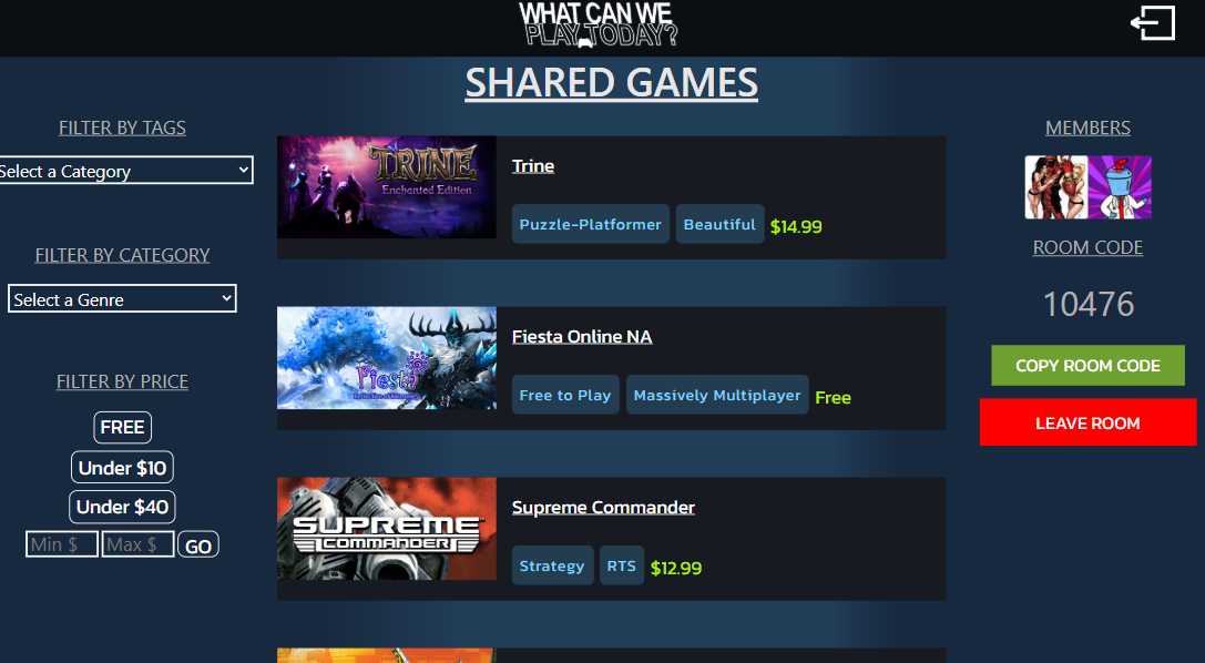 Image of the website What Can We Play dot Today